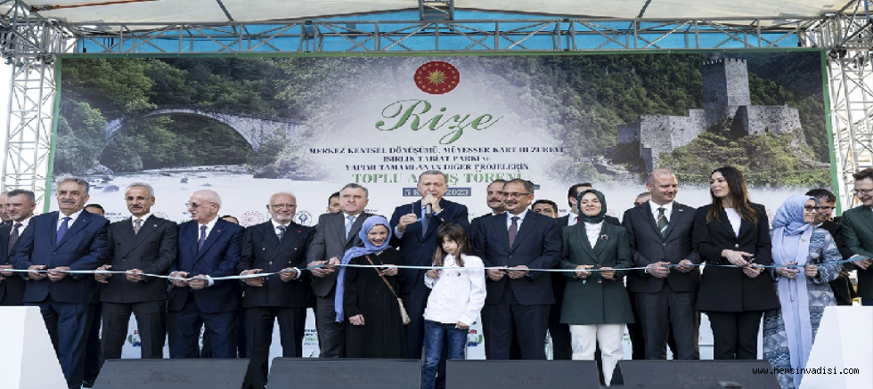 CUMHURBAŞKANI ERDOĞAN RİZE'DE TOPLU AÇILIŞ YAPTI