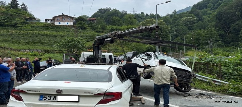HEMŞİN'DE KAZA KORKUTTU